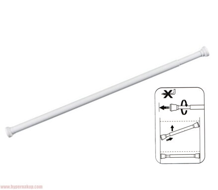 Expanzná rozperná tyč 70 - 120 cm strieborná Ø 2,2 cm 