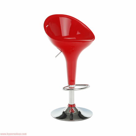 Barová stolička, chróm/červená, ALBA NOVA