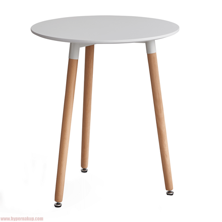 Jedálenský stôl, biela/buk, ELCAN 60