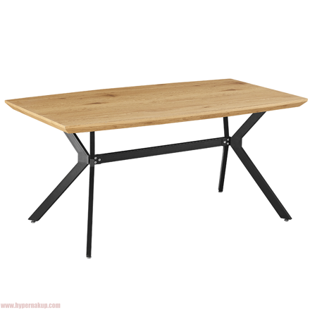 Jedálenský stôl, dub/čierna, MEDITER