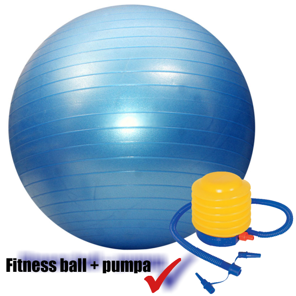 Fitness lopta gymnastická Ø 75 cm + pumpa, FARBA Modrá