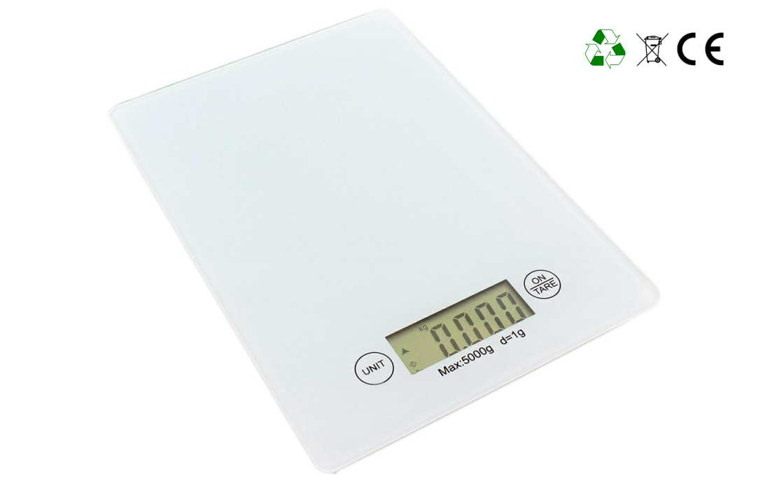 Kuchynská váha ELKIS AG51M - LCD 5 kg, biela