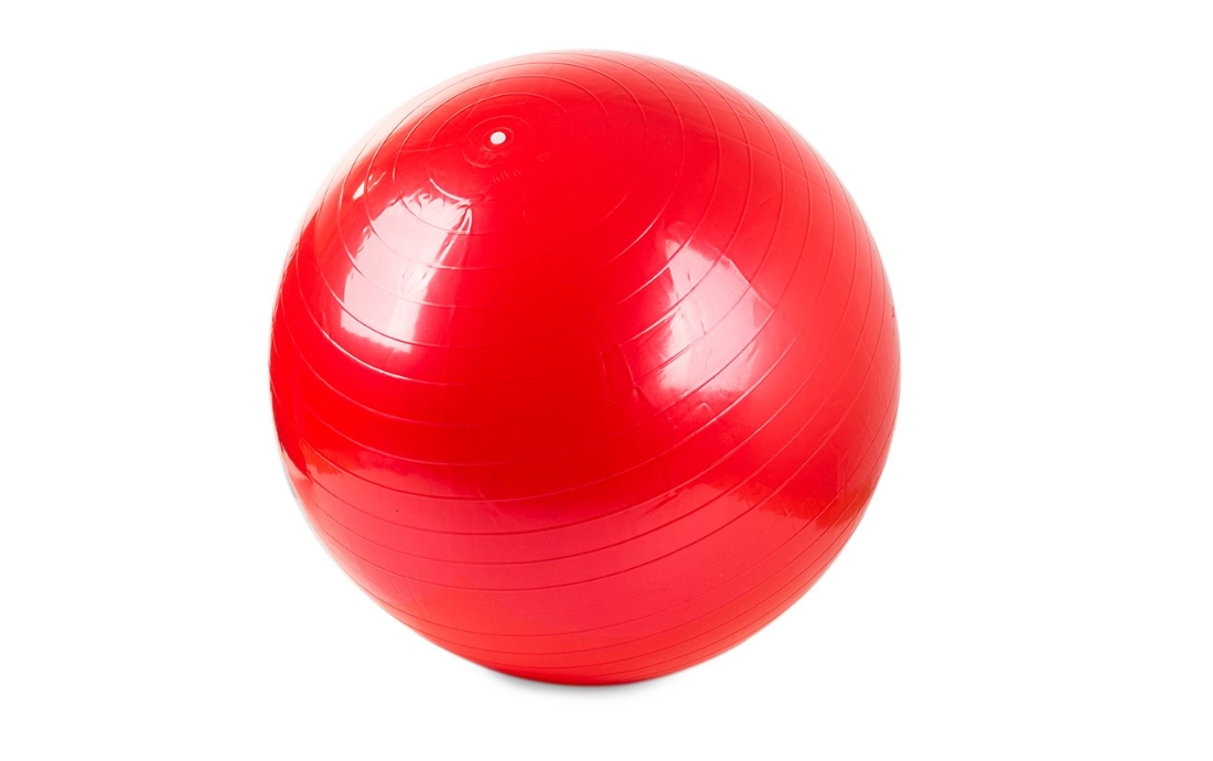 Fitness lopta gymnastická Ø 65 cm + pumpa, FARBA Červená