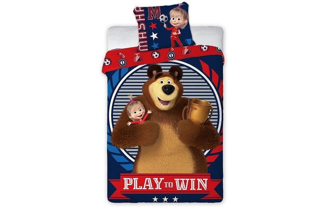 Posteľné bavlnené obliečky Máša a Medveď  Play to Win