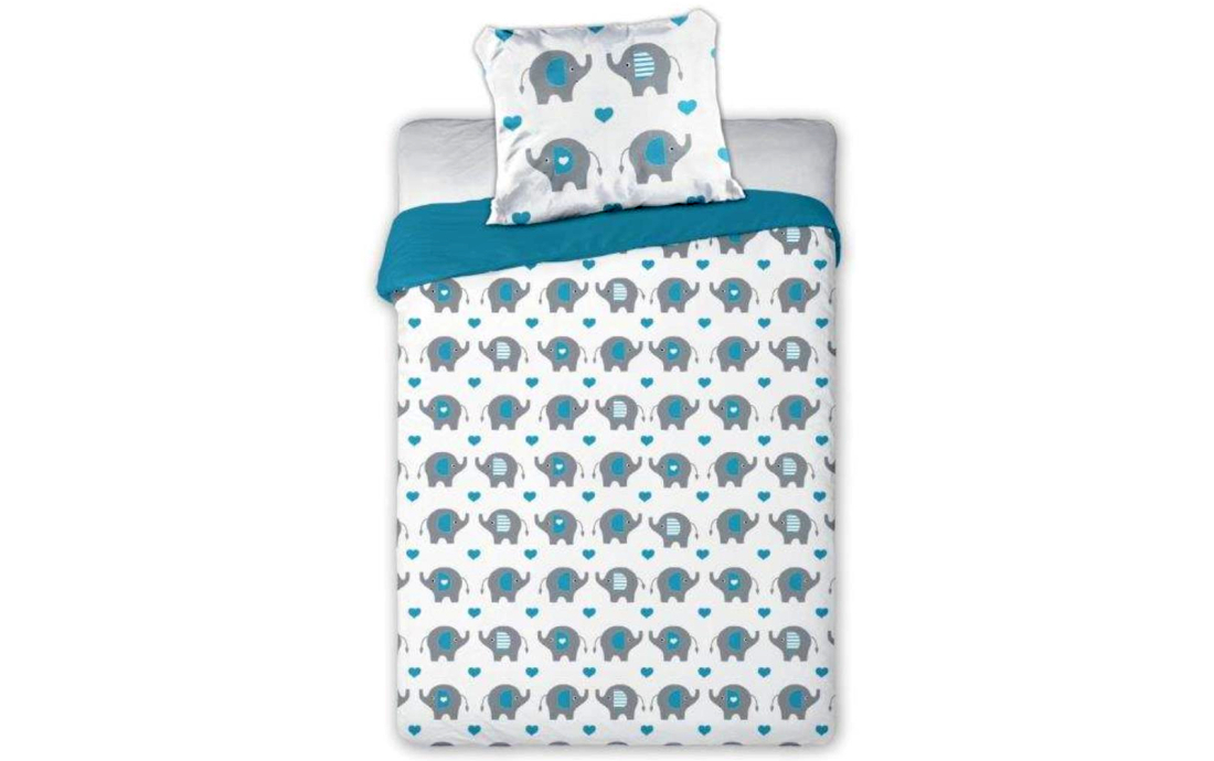 Cotton bed sheets for children's bed Elephant 100x135 cm