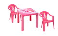 Detský plastový stôl a stoličky , ružový set
