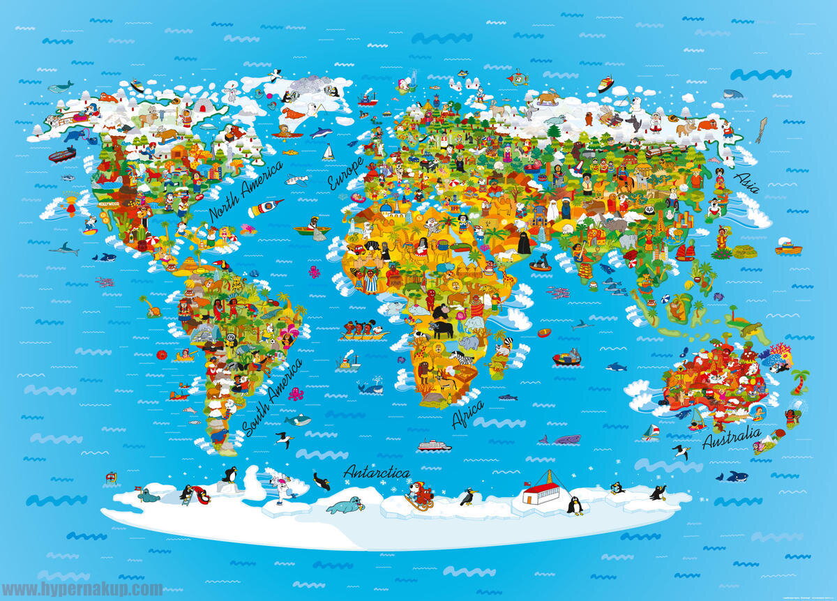Fototapeta Do Detskej Izby Ftnm 2650 Mapa Sveta Pre Deti Vliesova