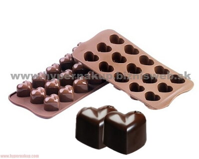 Silikónová forma na čokoládu srdiečka
