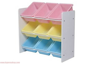 Regál organizér na hračky s boxami farebný 