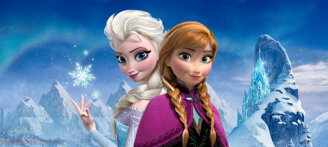 Fototapeta detská FTDNH 5370 Frozen Anna & Elsa Ľadové Královstvo, vliesová  , 202x90 cm - 1 dielna
