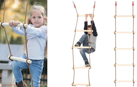 Detský povrazový drevený rebrík 190 cm 