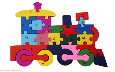 Drevené didaktické puzzle Lokomotíva