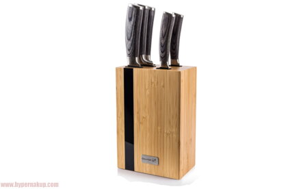 Kuchynské nože v bambusovom stojane G21 Gourmet Rustic 