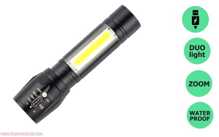 Baterka Al  LED XPE COB LIGHT - USB