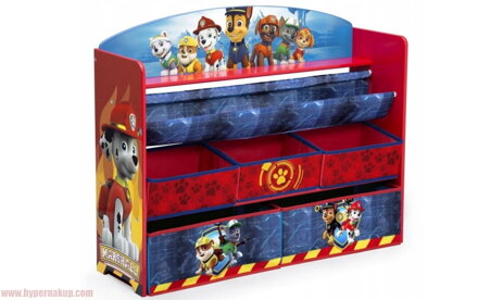 Detský regál s úložnými boxami PAW PATROL Chase & Marshall