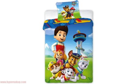 Detské bavlnené obliečky do postieľky PAW PATROL 100 x 135 cm