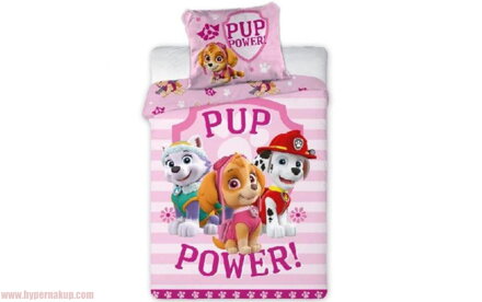 Bavlnené obliečky do postieľky PAW PATROL Pink 100x135