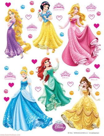 Samolepky nálepky Disney Princess