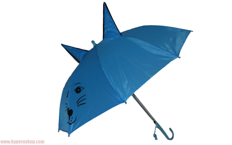 Dáždnik detský s ušami , palicový s píšťalkou, automatic