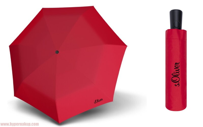 Dáždnik s.Oliver Impact Uni červený - full automatic, skladací