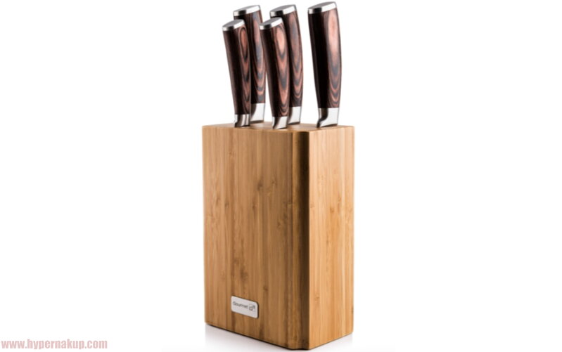 Kuchynské nože v bambusovom stojane G21 Gourmet Nature 5 ks 
