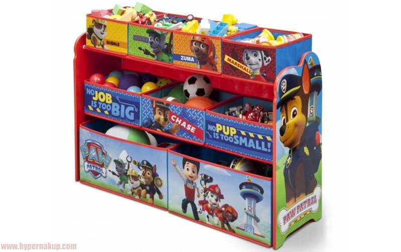 Detský regál na hračky s boxami PAW PATROL