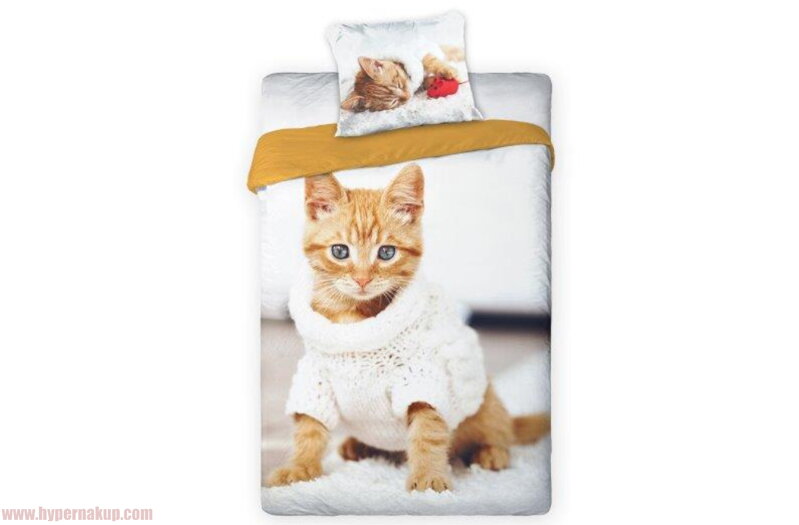 Bavlnené posteľné obliečky Mačiatko 140x200cm