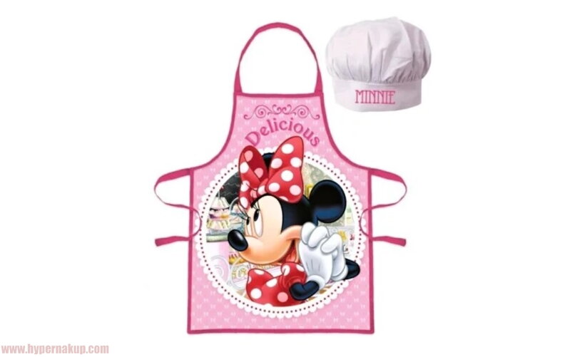 Detská pracovná zástera a kuchárska čiapka Disney Minnie Detská pracovná zástera a kuchárska čiapka Disney Minnie