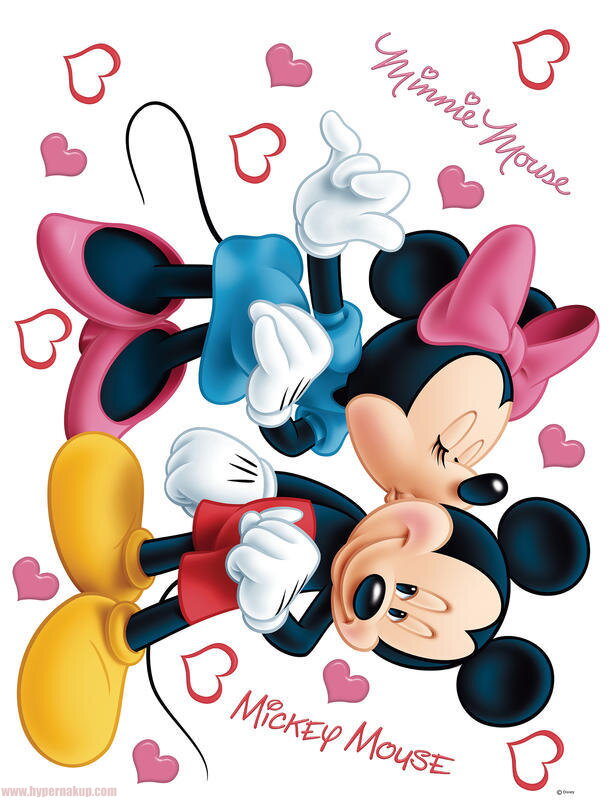 Dekoračné samolepky Disney Minnie& Mickey Mouse srdiečka