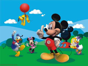 Fototapeta pre malé deti FTDXXL 0248 Mickey Mouse, papierová  , 360x255 cm - 4 dielna