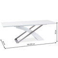 Jedálenský stôl, rozkladací 160/220, MDF + kov, KROS rozmery