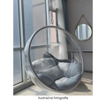 Závesné kreslo, transparentná/zlatá/biela, BUBBLE NEW TYP 1