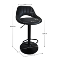 Barová stolička, čierna látka s efektom brúsenej kože, LORASA NEW