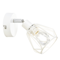 Nástenná lampa, biela/kov, OKIRA TYP 2
