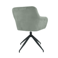 Otočná stolička, sivohnedá Taupe Velvet látka/čierna, VELEZA NEW