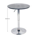 Barový stôl s nastaviteľnou výškou, čierna, priemer 60 cm, BRANY 2 NEW