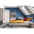 Vitrína nízka 2D1W1S, gaštan nairobi/onyx, JESI NEW