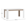 Jedálenský rozkladací stôl, biela extra vysoký lesk HG/dub sonoma tmavý truflový, 160-200x90 cm, LYNATET TYP 75