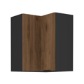 Horná rohová skrinka, orech okapi/čierna, MENZO 60x60 GN-72 2F