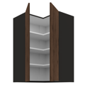 Horná rohová skrinka, orech okapi/čierna, MENZO 60x60 GN-90 2F