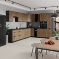 Dvierka na umývačku riadu, orech okapi/čierna, MENZO ZM 570x596