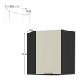 Horná rohová skrinka, cashmere/čierna, ARAKA 60x60 GN-72 1F