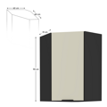 Horná rohová skrinka, cashmere/čierna, ARAKA 60x60 GN-90 1F
