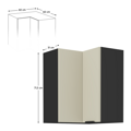 Horná rohová skrinka, cashmere/čierna, ARAKA 60x60 GN-72 2F