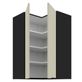 Horná rohová skrinka, cashmere/čierna, ARAKA 60x60 GN-90 2F