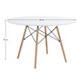 Jedálenský stôl, biela matná/buk, priemer 120 cm, DEMIN NEW