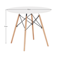 Jedálenský stôl, biela/buk, priemer 90 cm, GAMIN 2 NEW 90