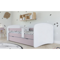 Posteľ s roštom a úložným priestorom 80x160, biela/ružová, COCOLINO
