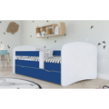 Posteľ s roštom a úložným priestorom 80x160, biela/modrá, COCOLINO