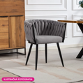 Jedálenské kreslo, tmavosivá Velvet látka/čierna, BLER